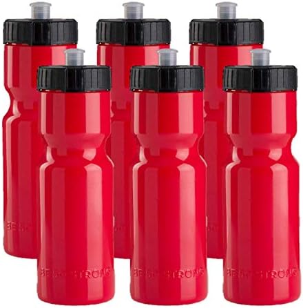 50 בקבוק מים ספורט חזק | 6 חבילה של בקבוקי מים סחיטים לשימוש חוזר | 22 עוז. בקבוקי פלסטיק נטולי BPA עם כובע